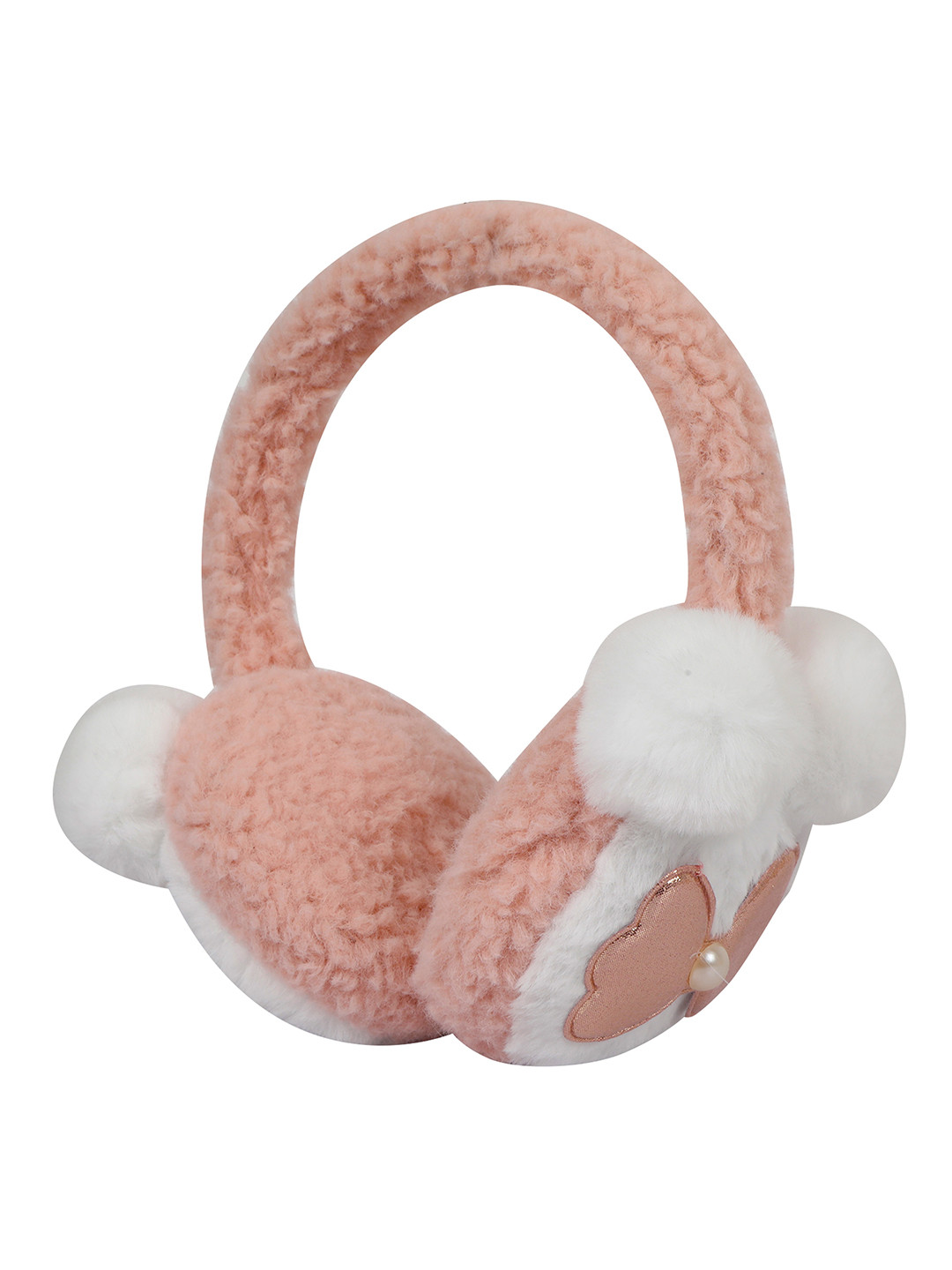 Buy FabSeasons Peach Colored Pom Pom Ear Muffs Mufflers for Unisex