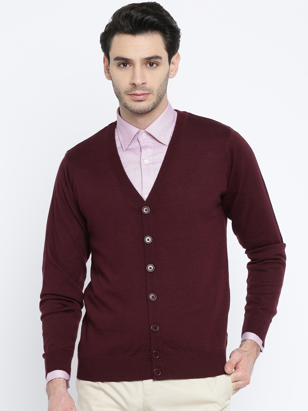 mens maroon cardigan sweaters