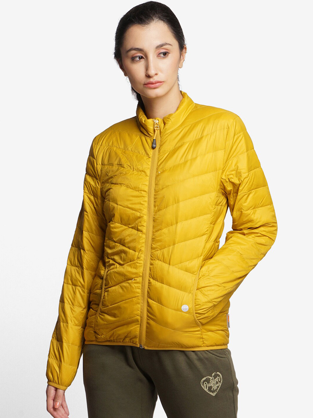 Buy Wildcraft Women Mustard Yellow Water Resistant Padded Jacket