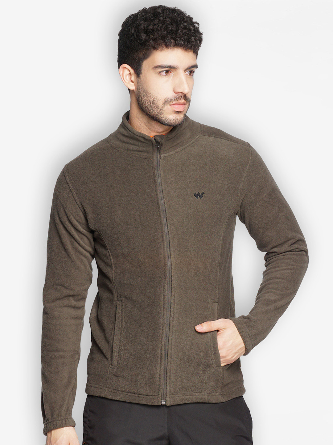 Buy Wildcraft Men Olive Green Fleece Water Resistant Outdoor Bomber