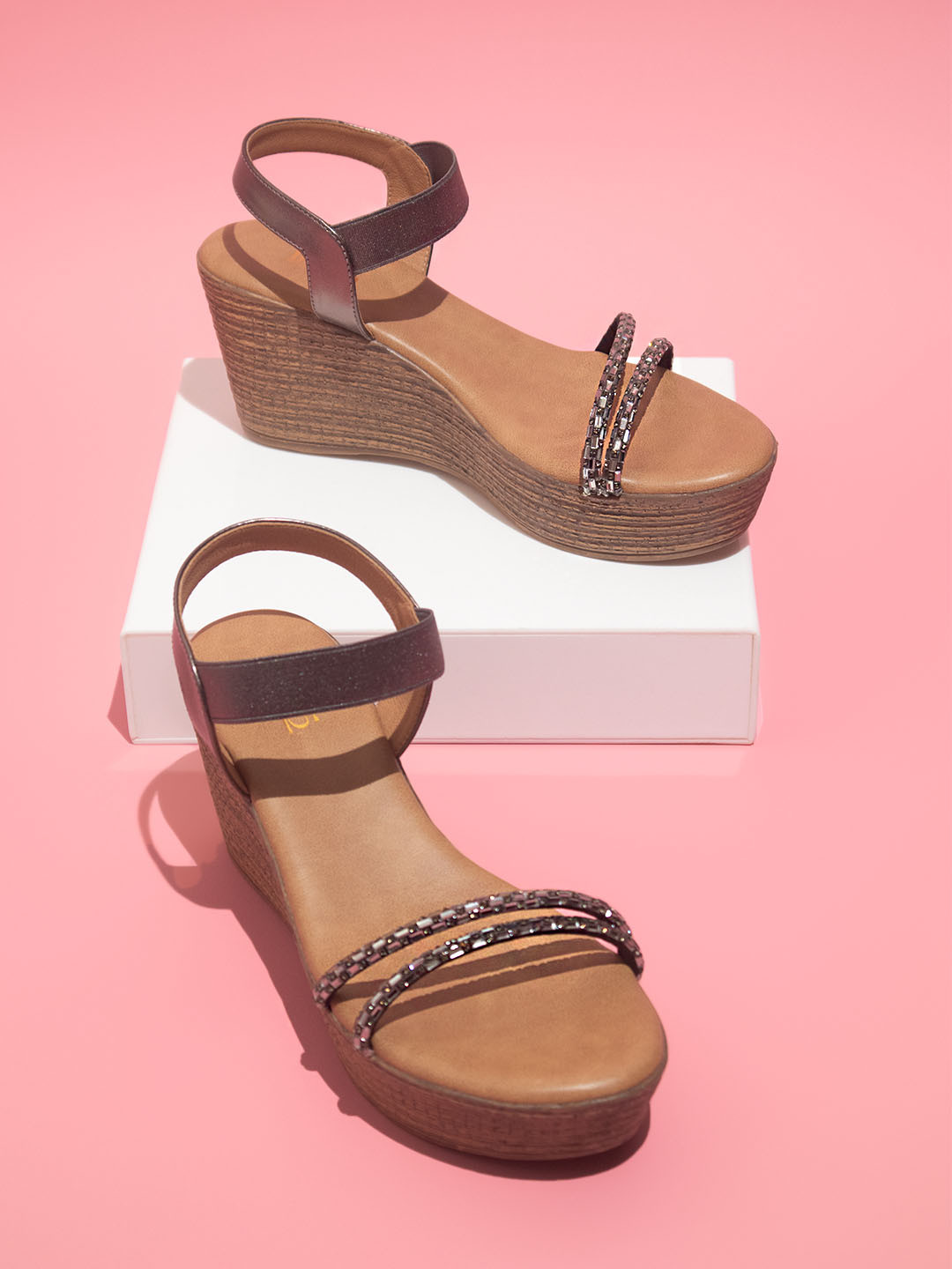 Buy Inc 5 Women Grey Embellished Wedge Heels Heels for Women 20700698