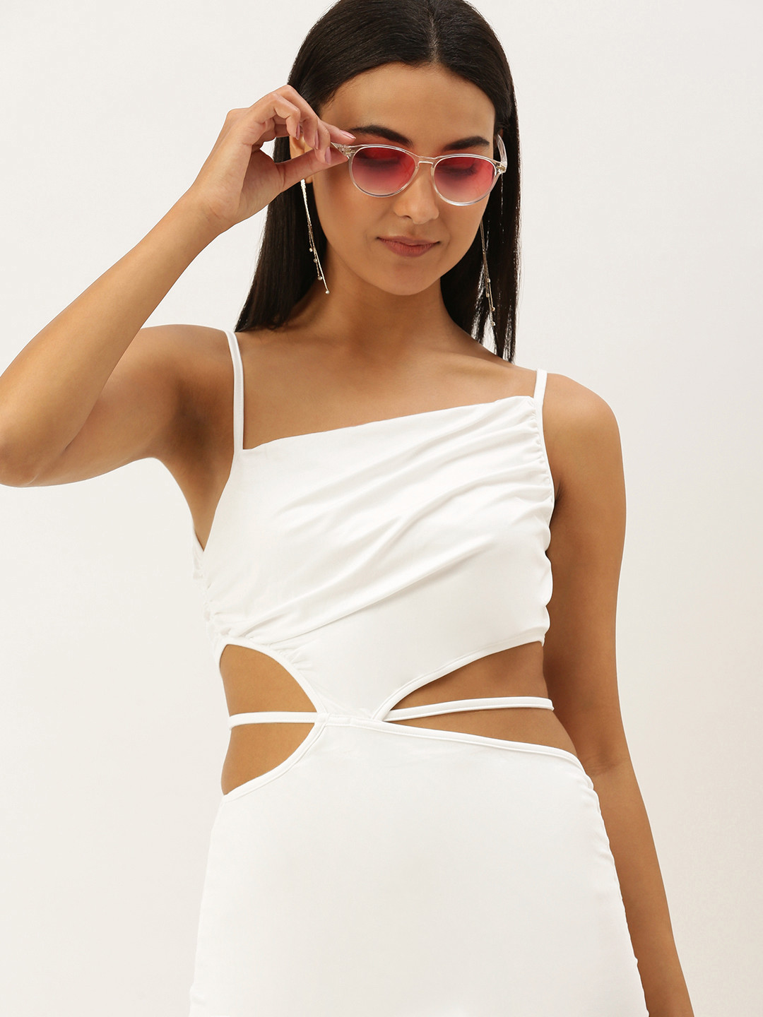 Buy SHECZZAR White Bodycon Maxi Dress - Dress…