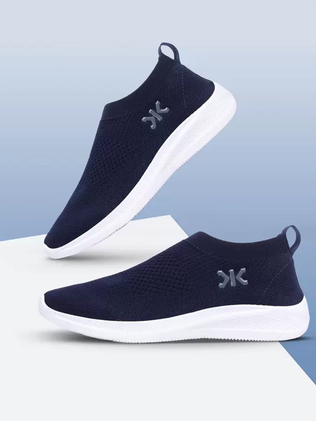 slip on navy blue sneakers