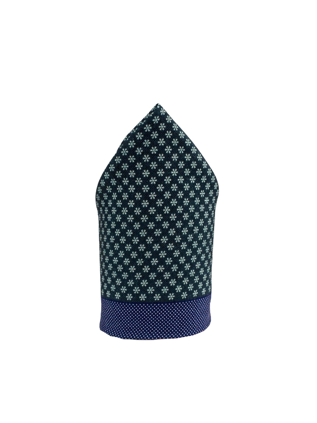 Men's Geometric Wool Pocket Square in Teal main image 1