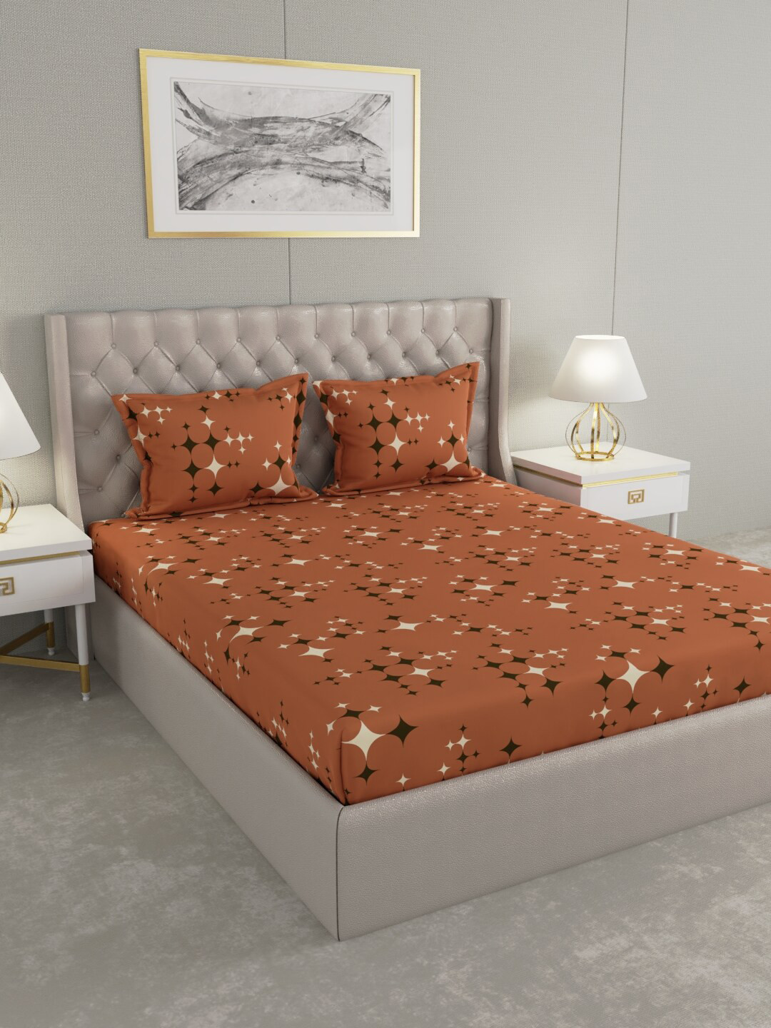 Buy Raymond Home Blue & Green 100 TC King Bedsheet With 2 Pillow Covers Bedsheets for Unisex