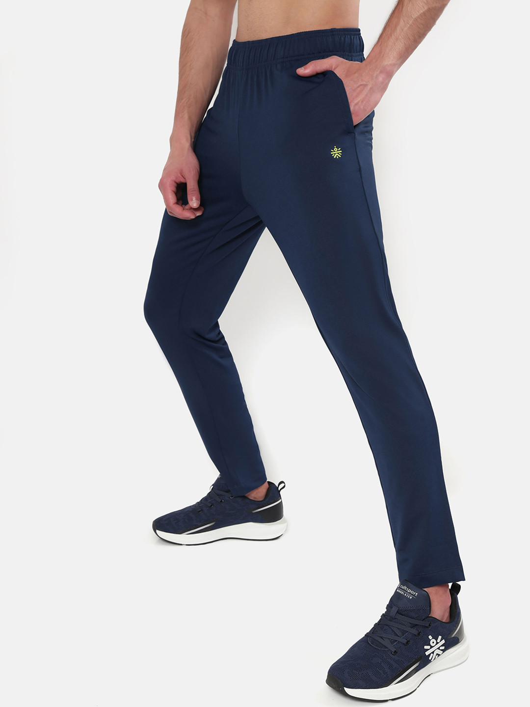 Buy Cultsport Men Blue Solid Mid Rise Regular Fit Track Pants Track