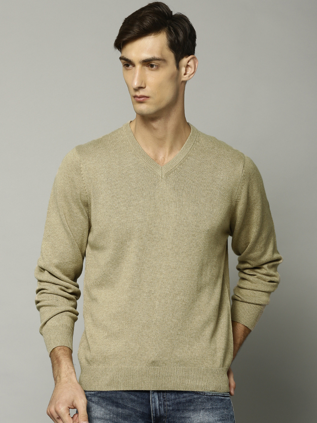 Buy Marks & Spencer Men Beige Solid Sweater Sweaters for Men 2072469 Myntra