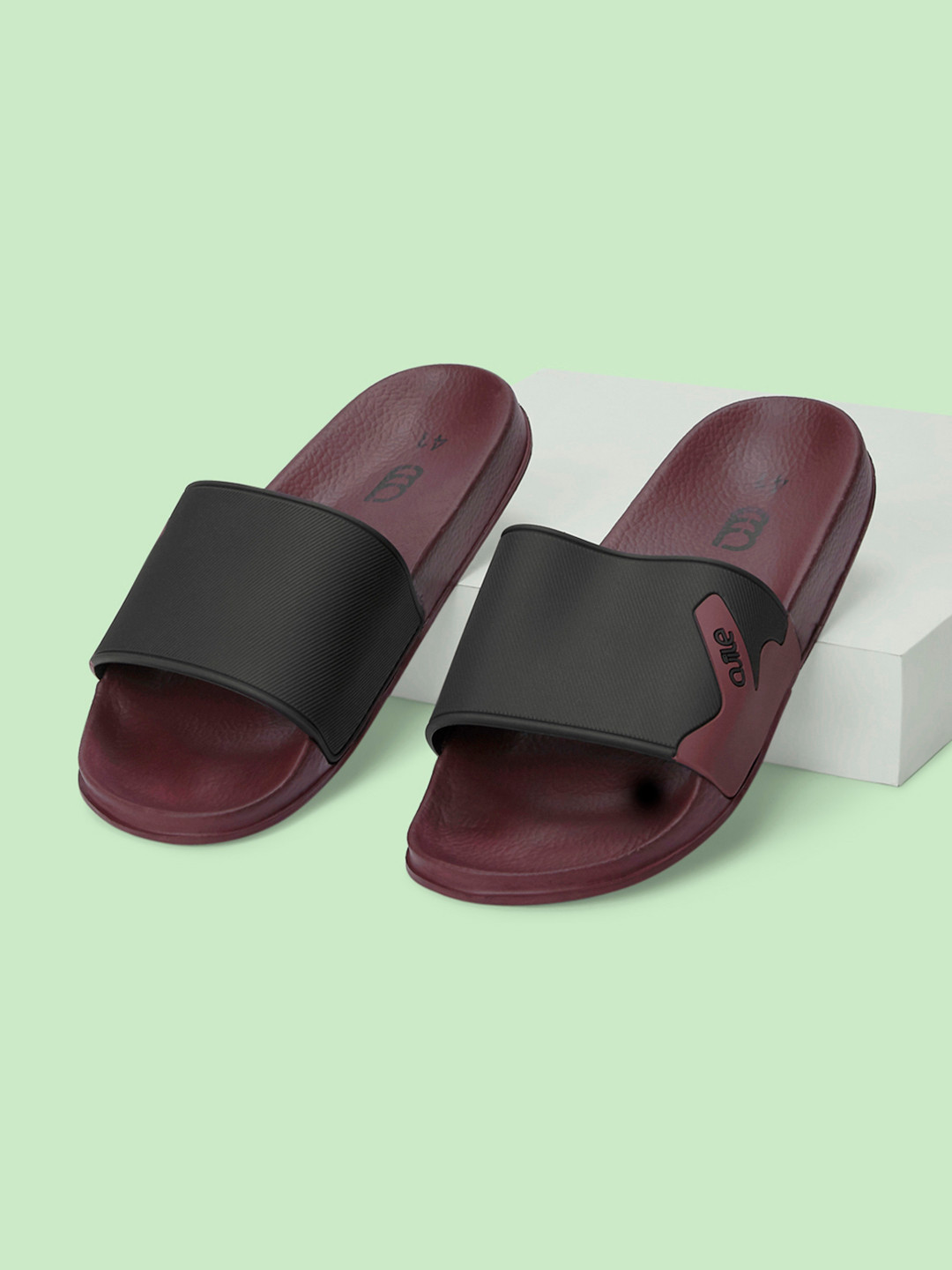Buy Ajile By Pantaloons Men Brown Black Casual Sliders Flip Flops