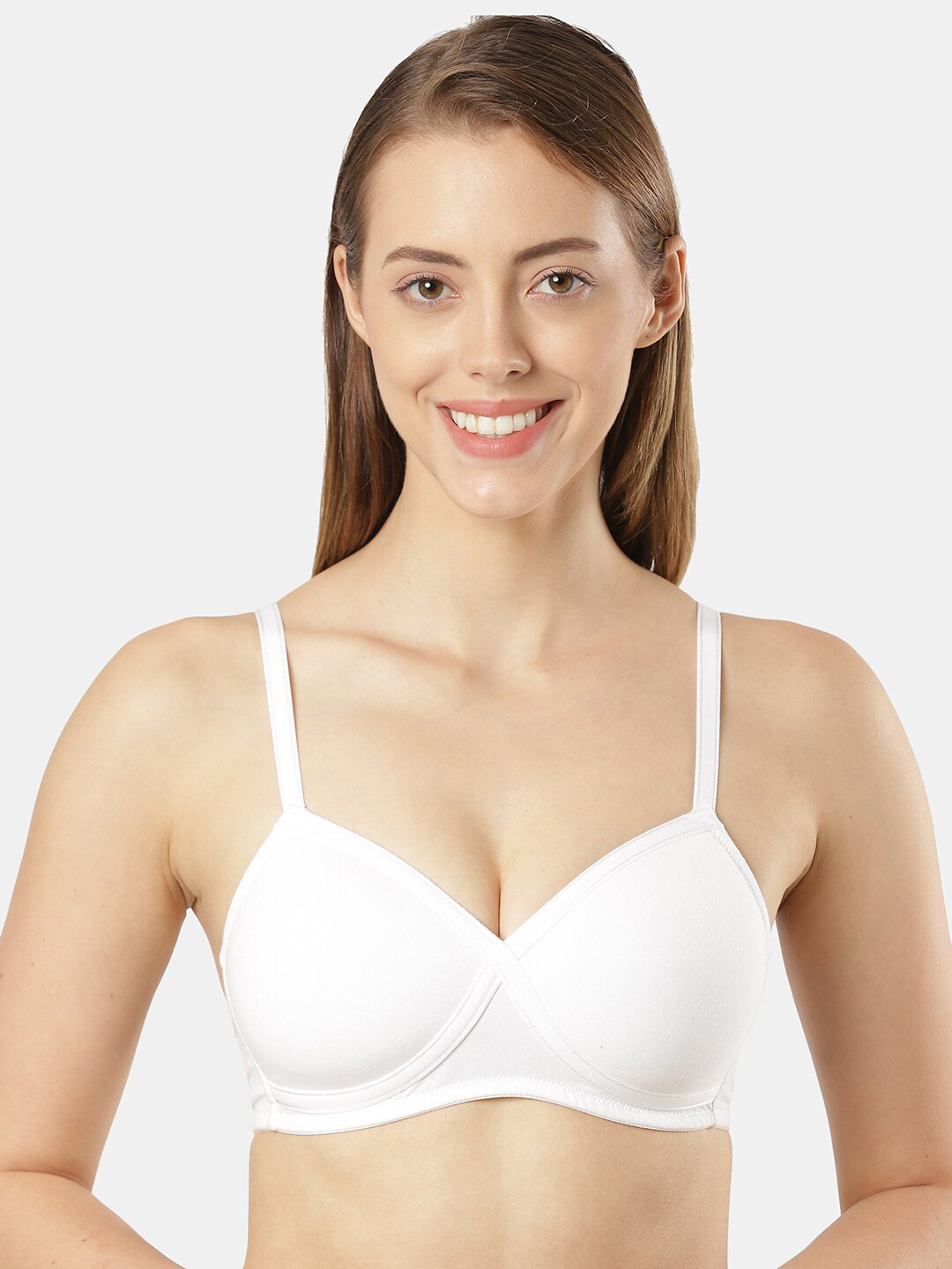 Buy Jockey White Lightly Padded Full Coverage T Shirt Cotton Cotton Bra