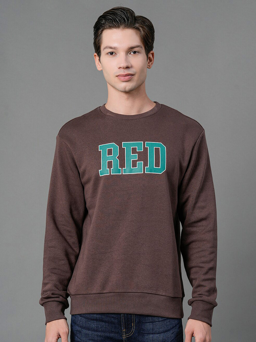 Buy Red Tape Men Brown Printed Sweatshirt Sweatshirts for Men