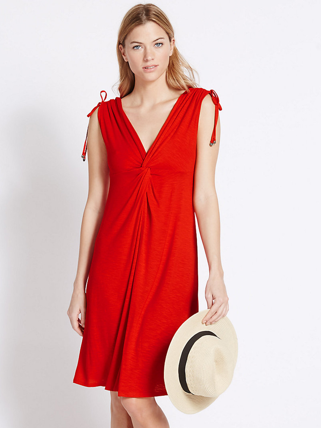 Buy Marks & Spencer Women Red Solid A Line Dress Dresses for Women
