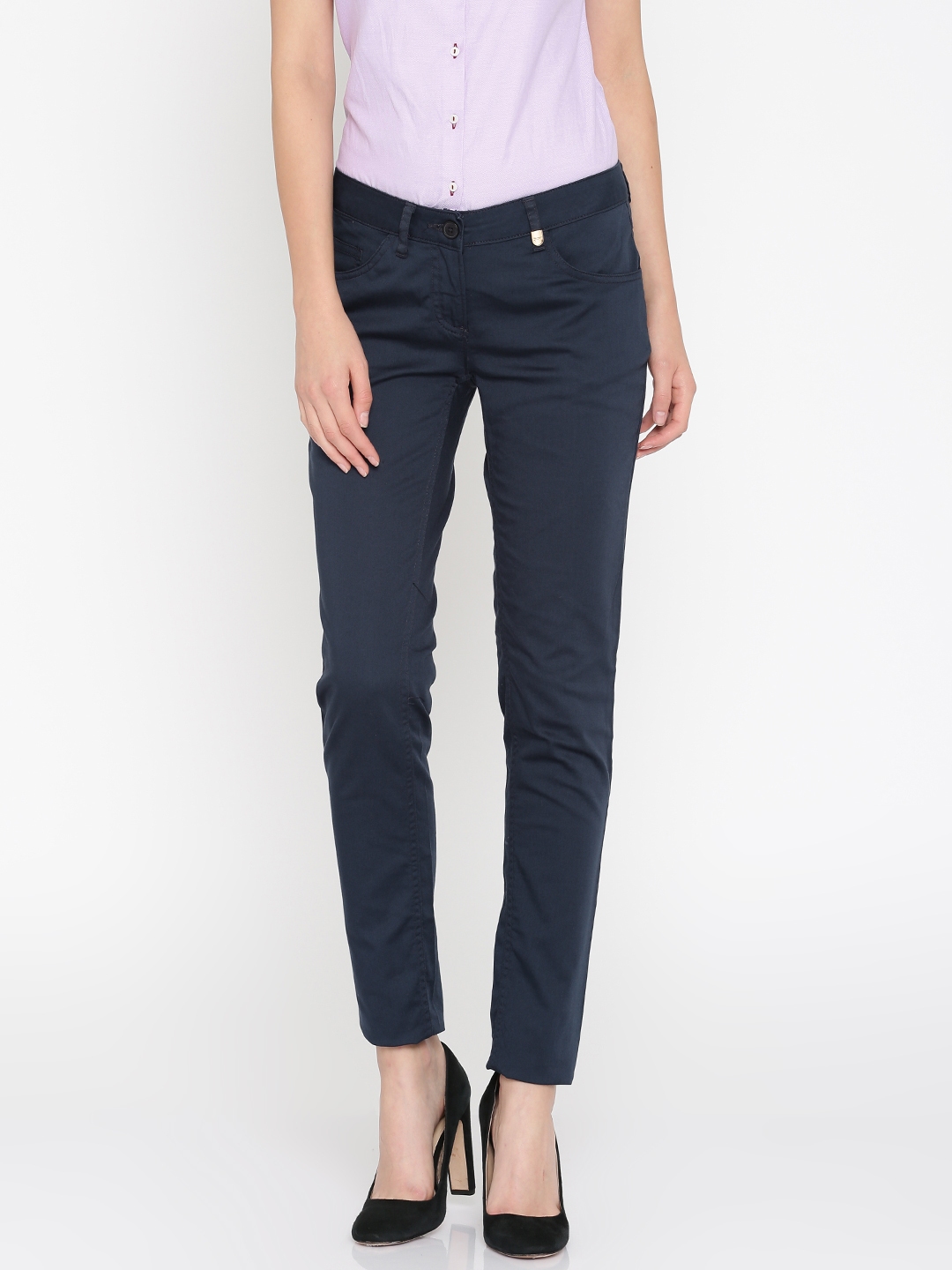 navy blue formal trousers ladies