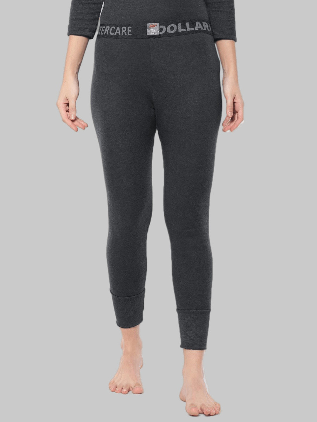 Buy Dollar Women Black Cotton Thermal Bottom Thermal Bottoms for