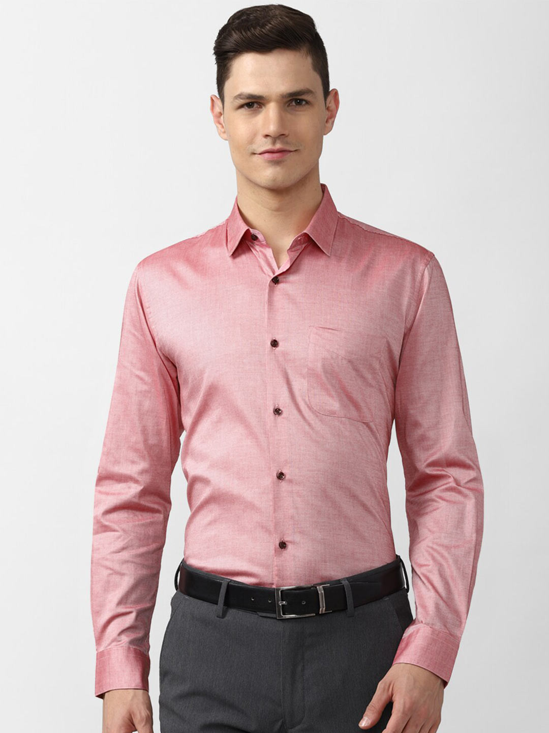 Men's Printed Pink Slim Fit Formal Shirt