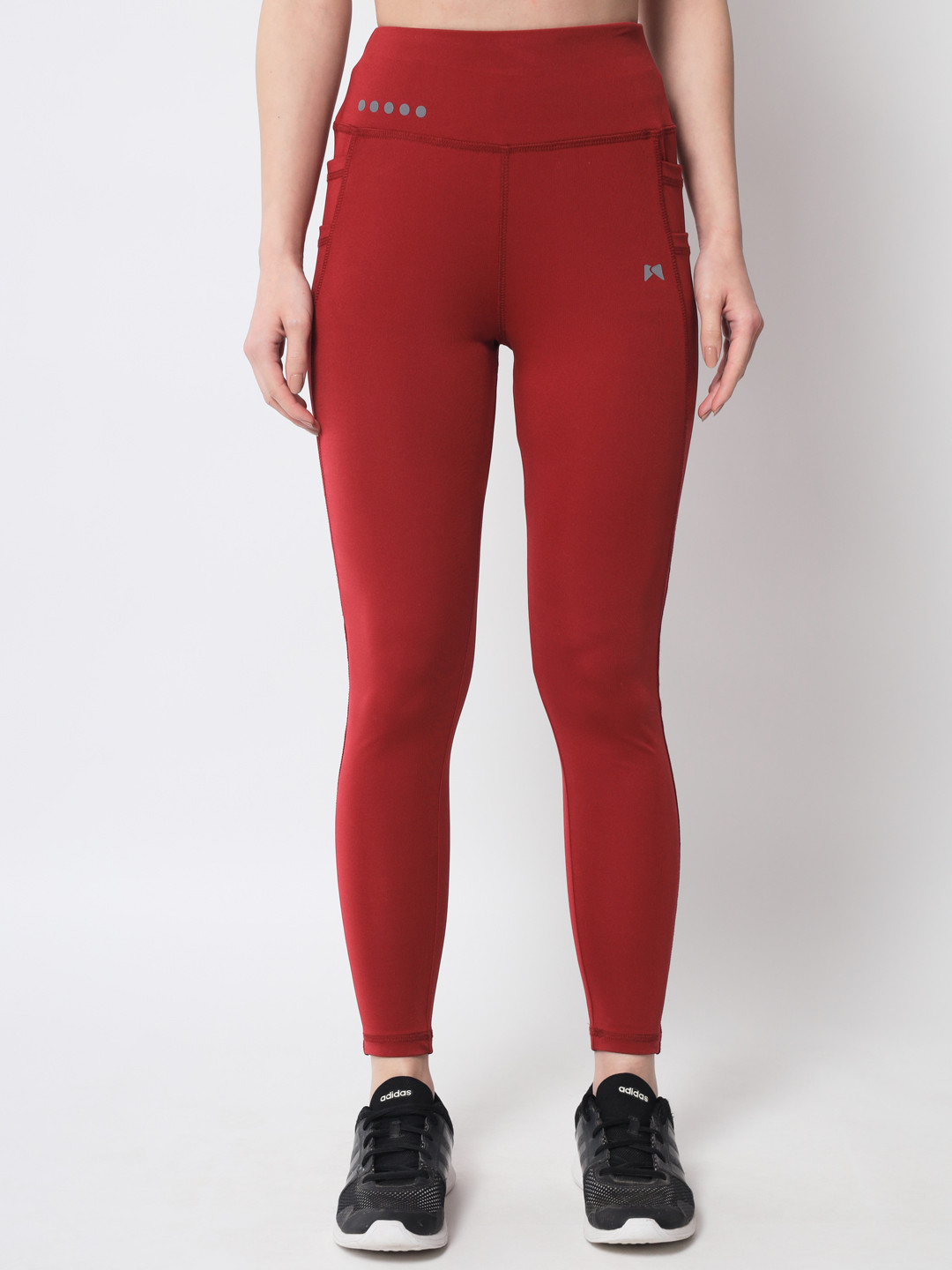 Buy MUSCLE TORQUE Women Maroon Solid High Waisted Training & Gym Tights