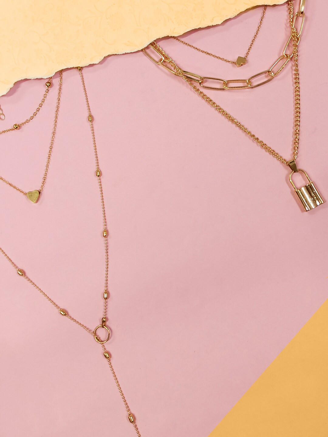 Two tone layered necklace clearance