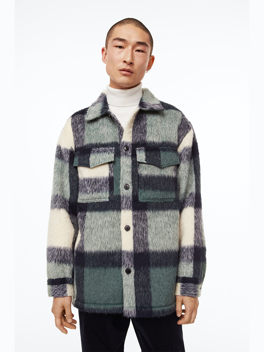 Buy H&M Men Green Felted Overshirt Shirts for Men 20749714 Myntra