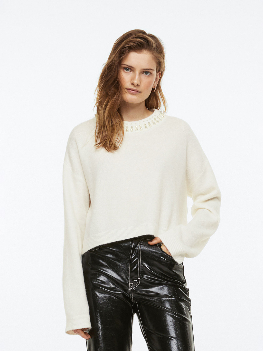 Buy H&M Women White Beaded Jumper Sweaters for Women 20750228 Myntra