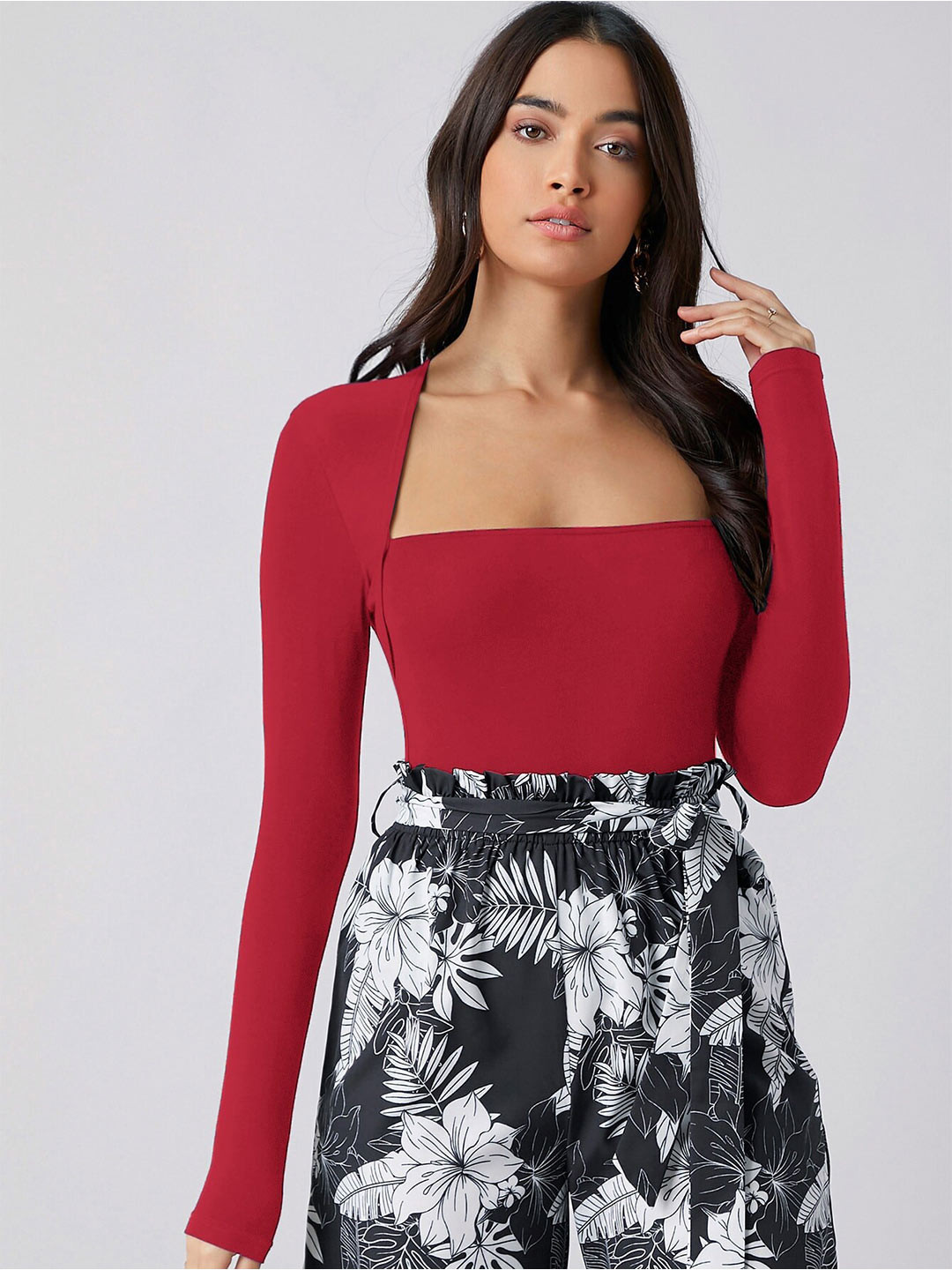 Buy AAHWAN Women Red Square Neck Top Tops for Women 20754082 Myntra