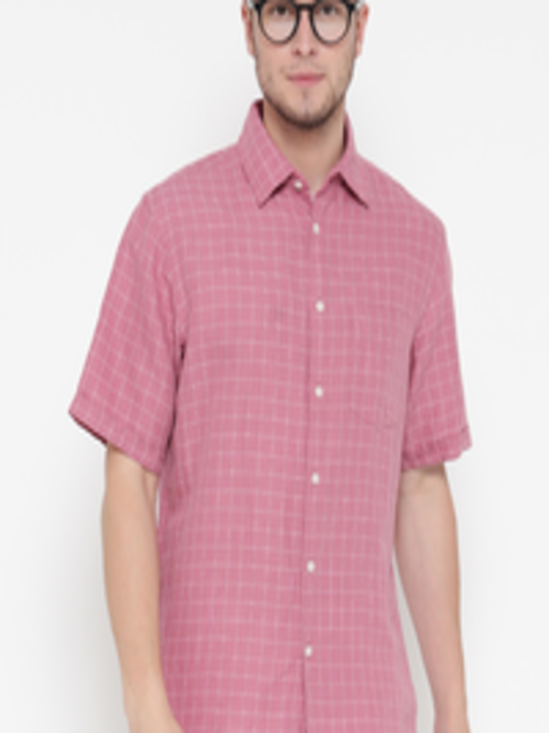 Buy Marks & Spencer Men Pink Regular Fit Checked Casual Shirt - Shirts ...