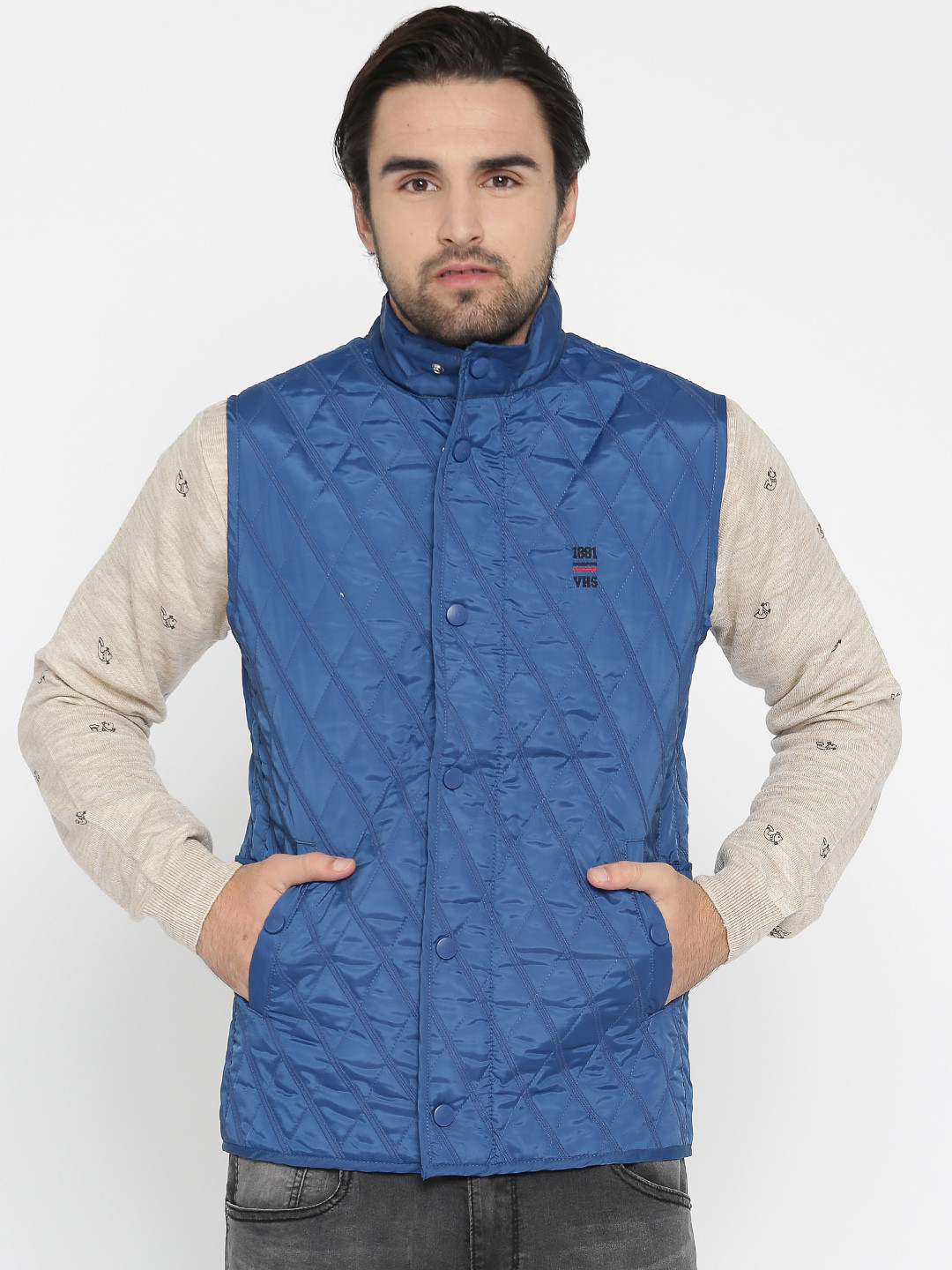 Buy Van Heusen Sport Men Blue Quilted Jacket Jackets for Men 2075893 Myntra