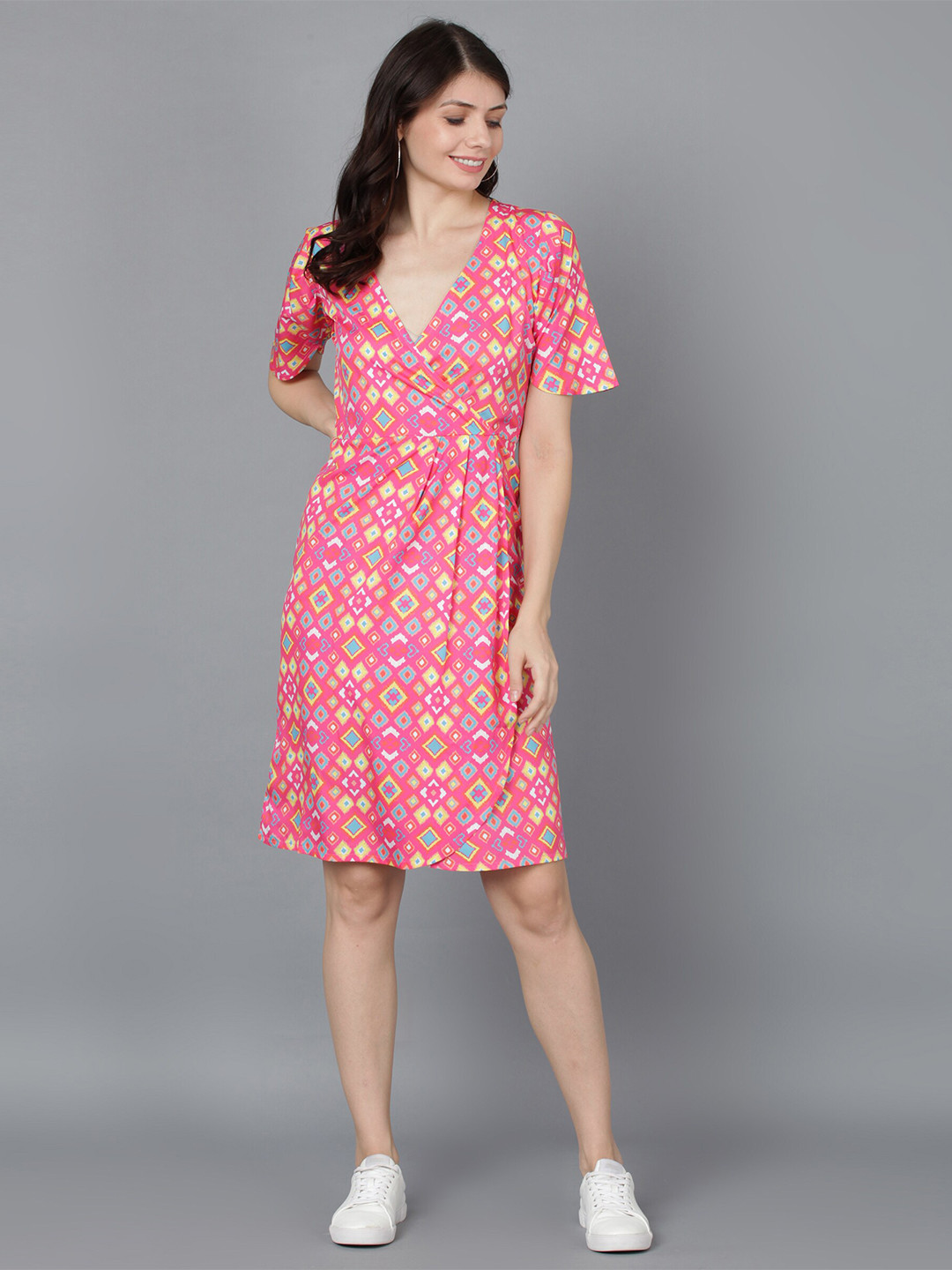 Buy Sangria Printed Cotton Wrap Dress Dresses for Women 20761608 Myntra