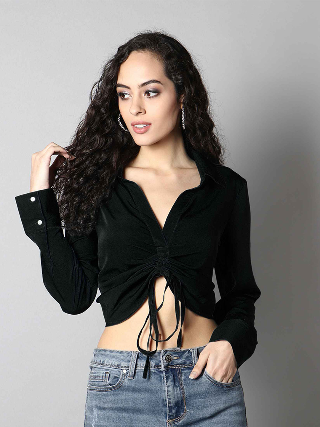 Micro Crepe Wrap Top