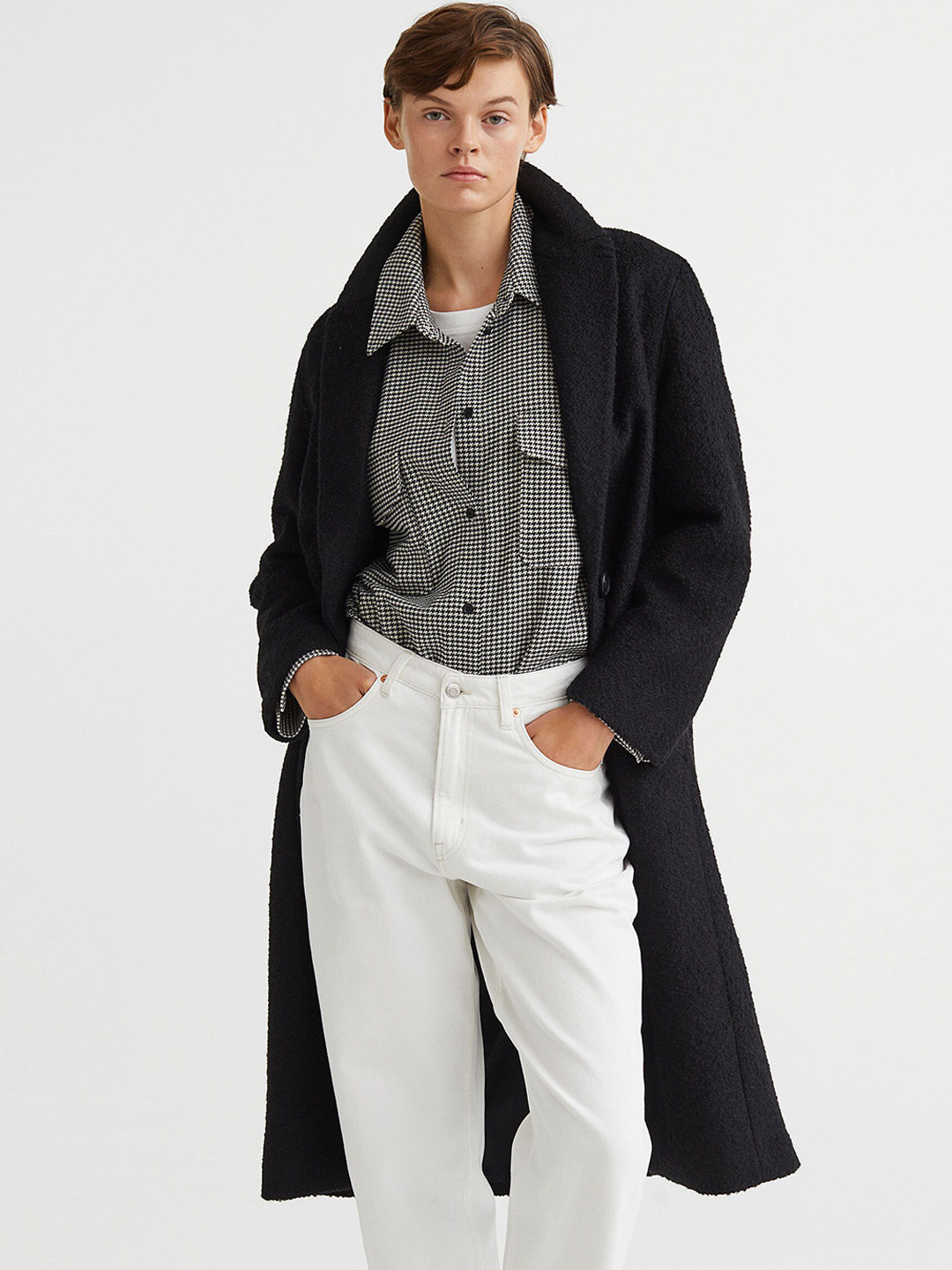 Buy H&M Women Black Oversized Twill Coats Coats for Women 20769922 Myntra