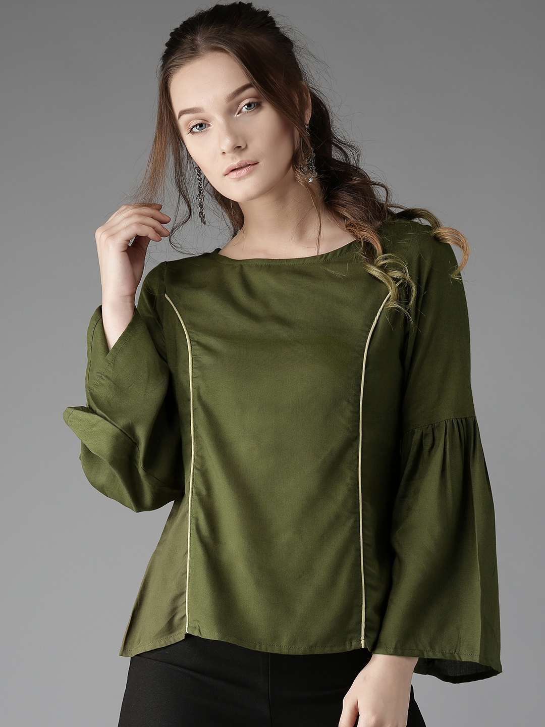 olive green tops womens