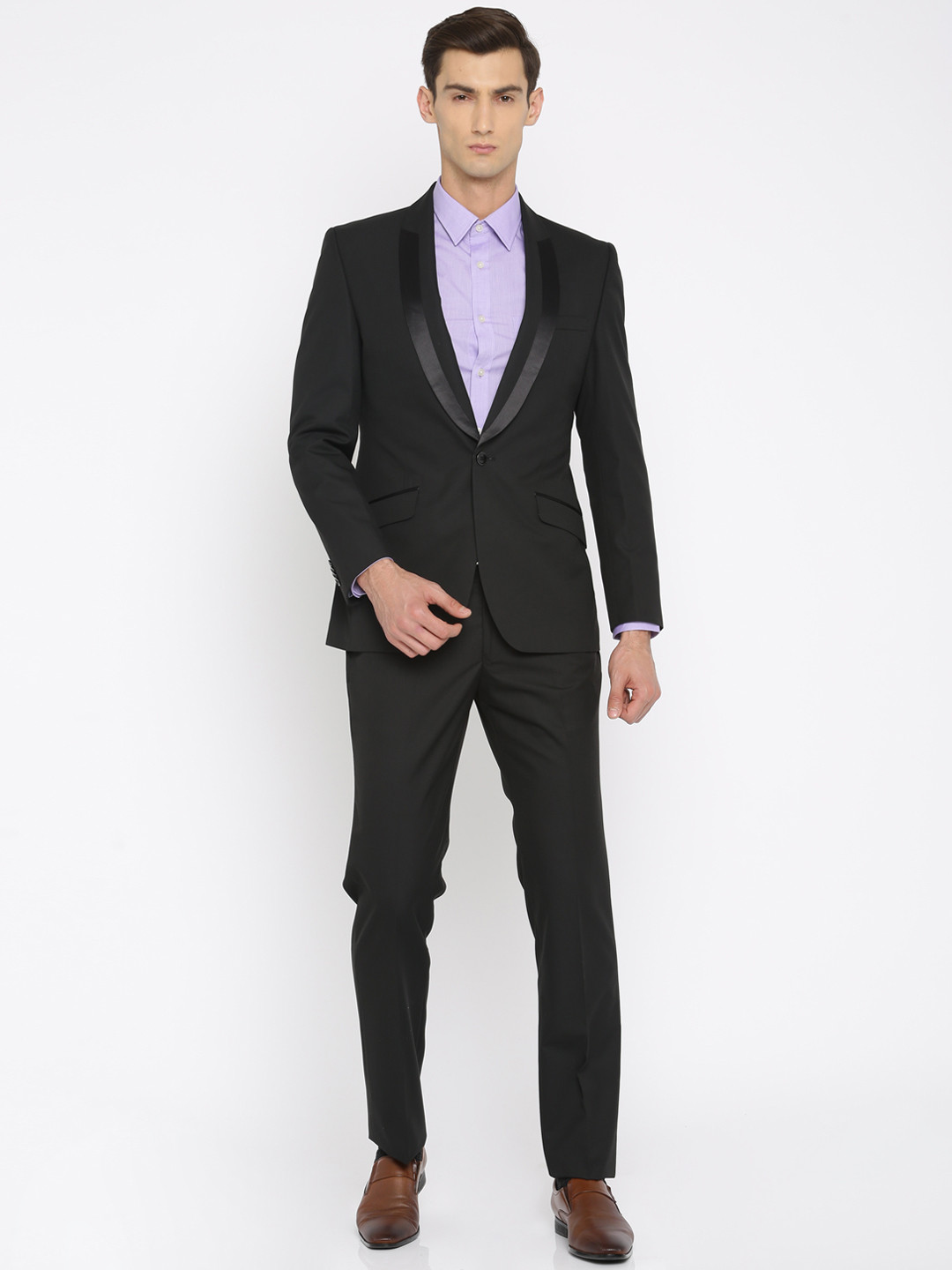 Buy Raymond Men Black Slim Contemporary Fit Single Breasted Party Suit