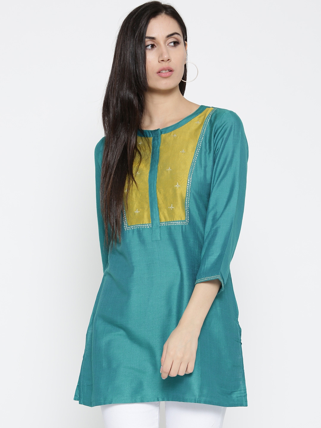 Buy Fabindia Green Tunic - Tunics for Women 2077376 | Myntra