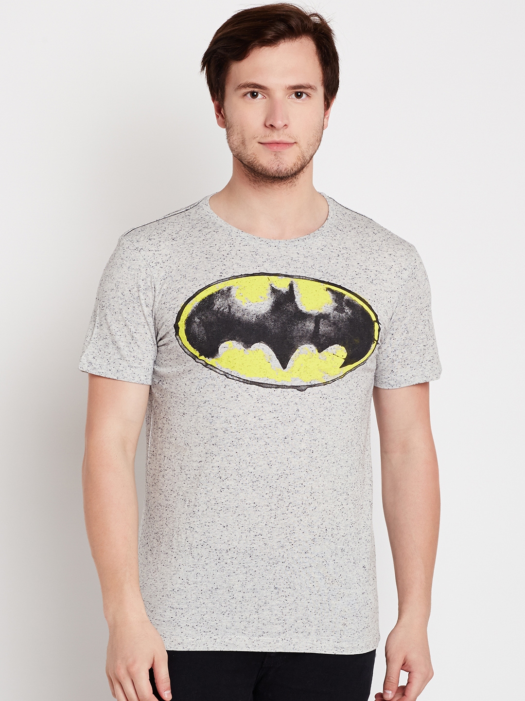 Buy Free Authority Men Grey Melange Batman Printed T Shirt - Tshirts ...