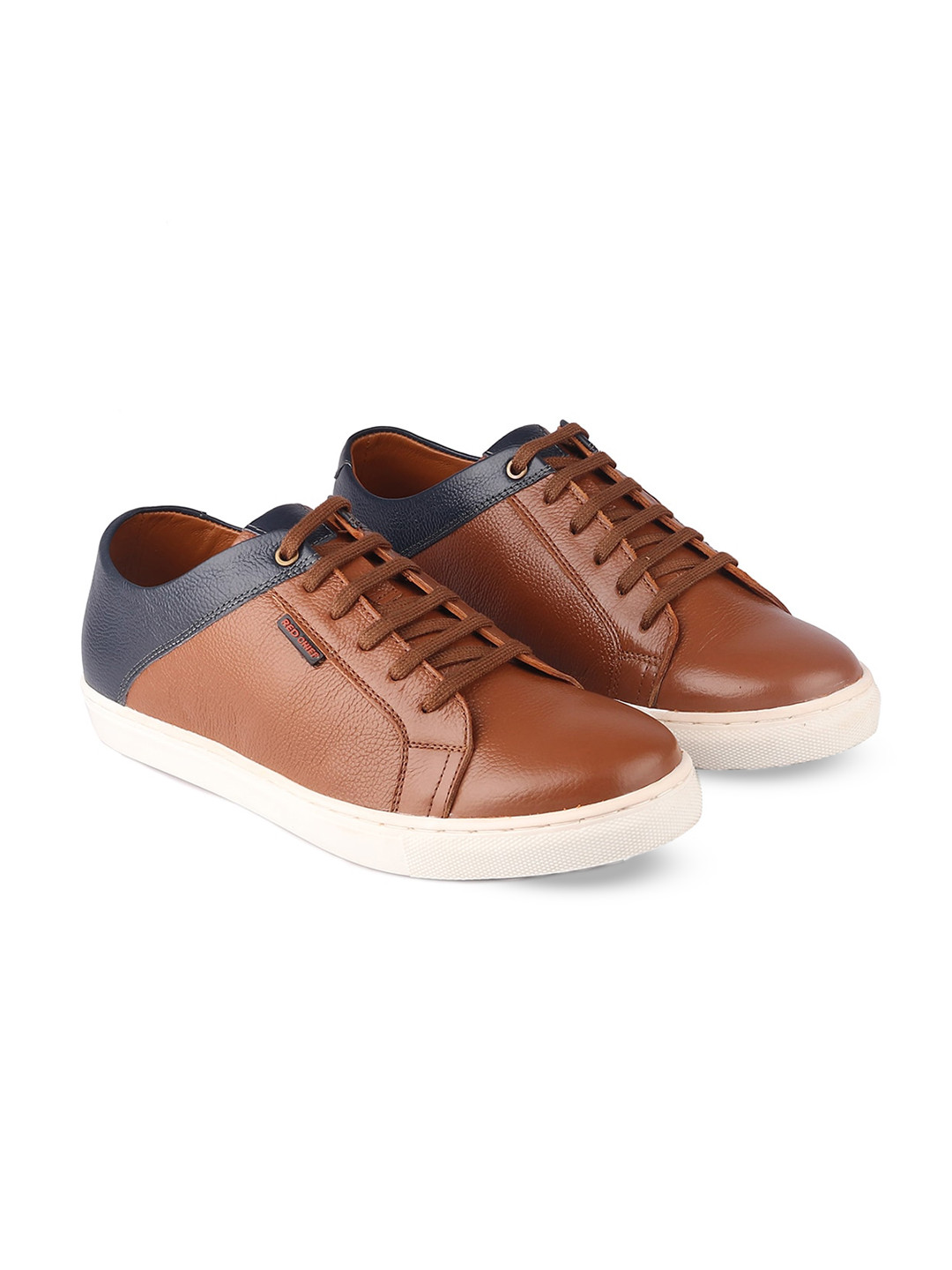 Mens Red Leather Sneakers