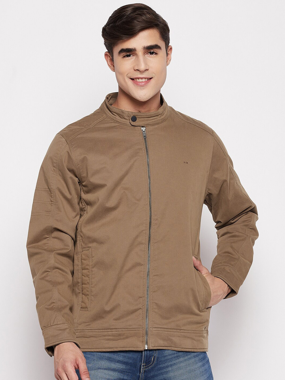 Buy Okane Men Brown Lightweight Bomber Jacket Jackets for Men