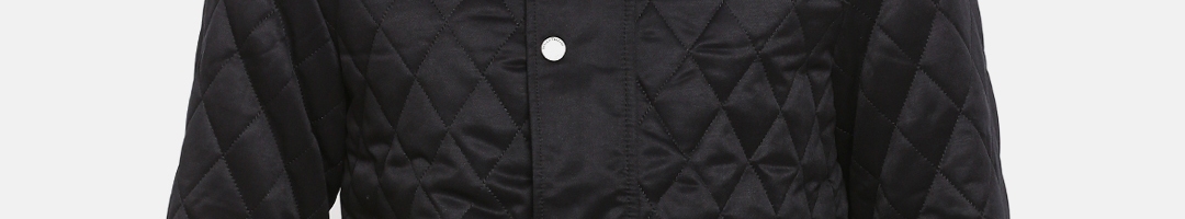Buy Indian Terrain Men Black Solid Quilted Jacket - Jackets for Men ...