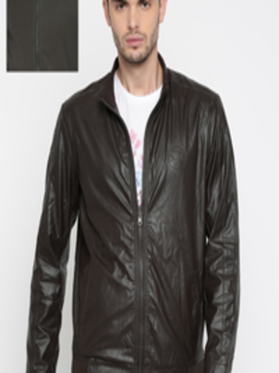 Buy Indian Terrain Men Brown Solid Reversible Jacket - Jackets for Men ...