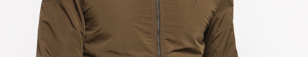 Buy Indian Terrain Men Brown Solid Padded Jacket - Jackets for Men ...