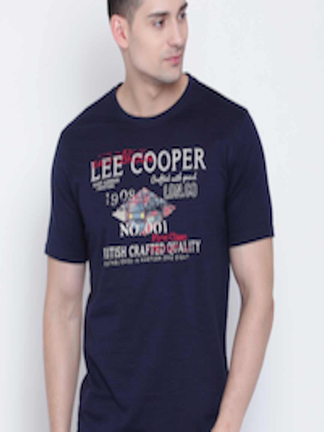 Buy Lee Cooper Men Navy Printed Round Neck T Shirt - Tshirts for Men ...