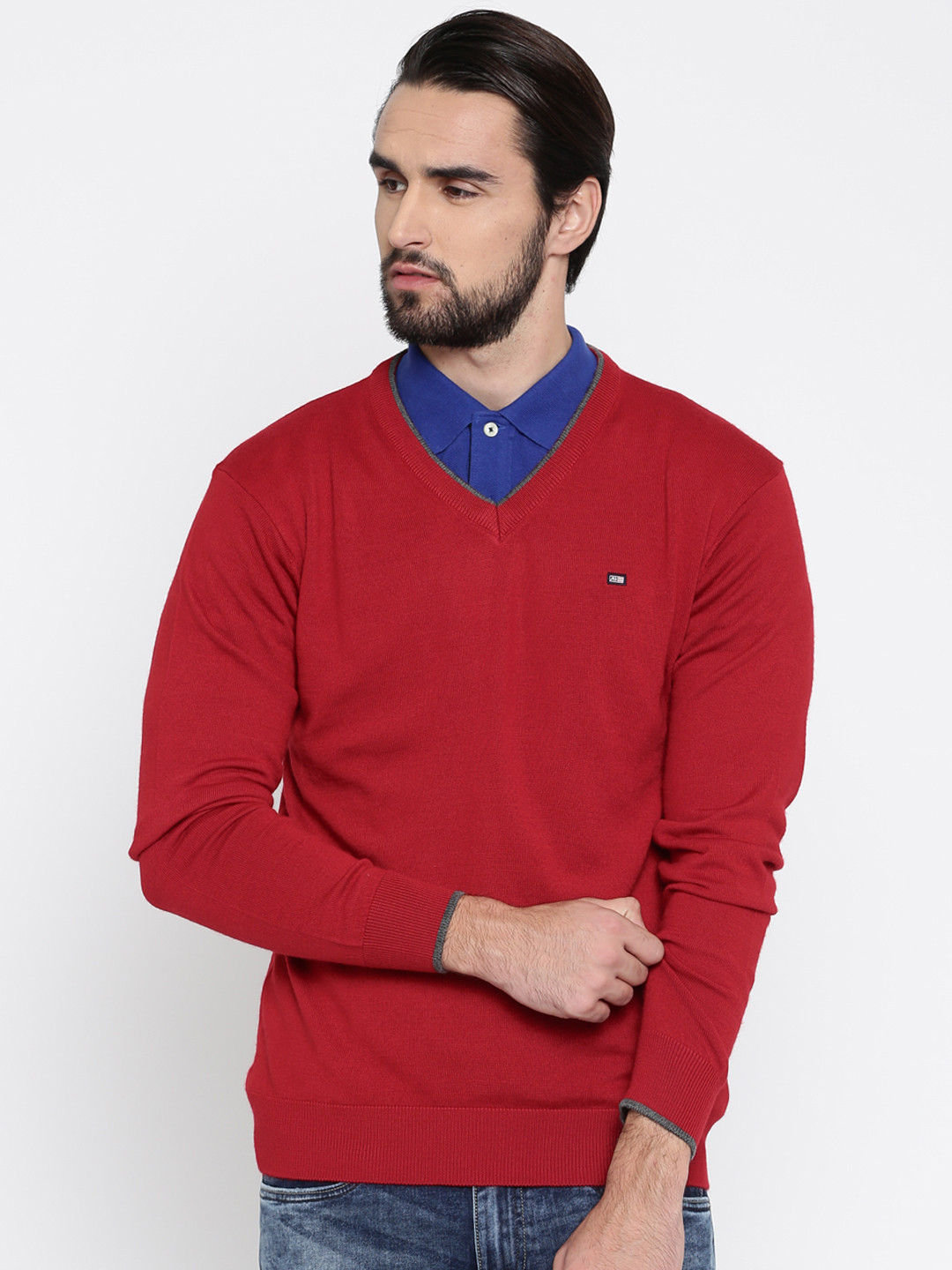 Buy Arrow Sport Men Red Solid Pullover - Sweaters for Men 2077985 | Myntra