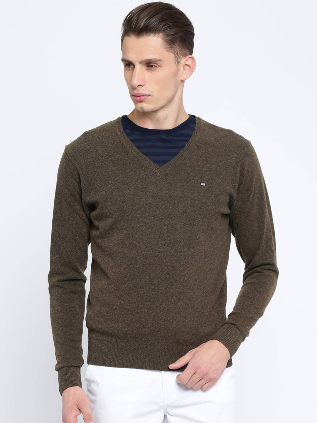 Buy Arrow Sport Men Brown Solid Pullover Sweaters for Men 2078014 Myntra
