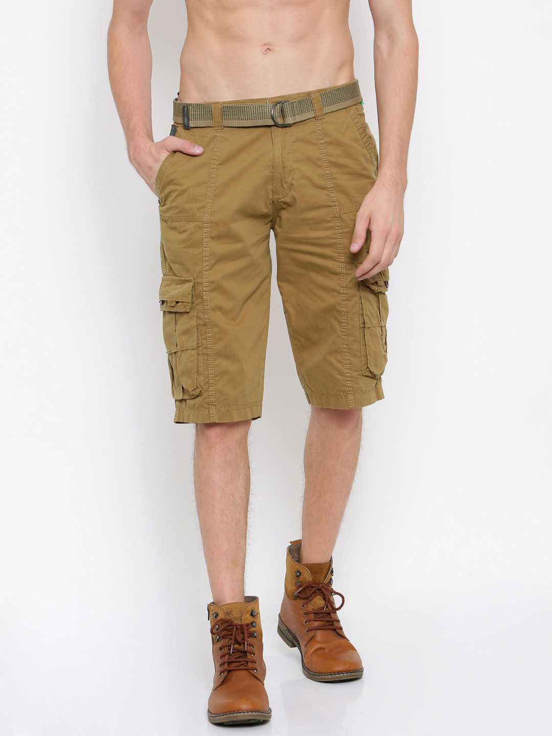 Buy Sports52 Wear Men Khaki Solid Regular Fit Cargo Shorts Shorts for Men 2078604 Myntra