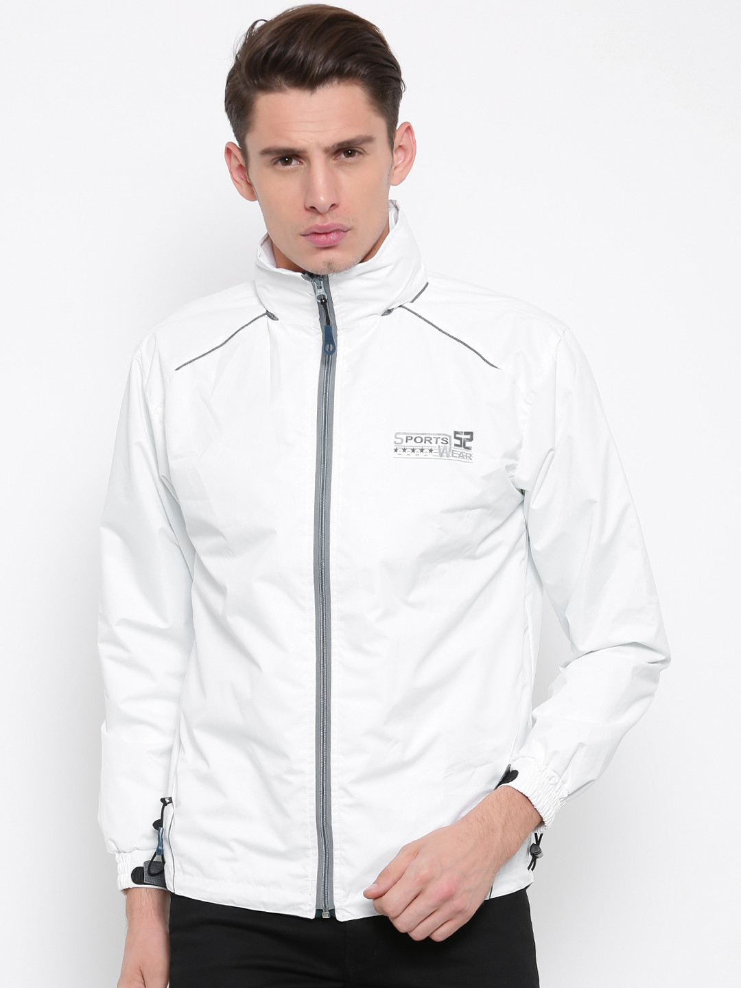 Buy Sports52 Wear Men White Comfort Fit Hooded Rain Jacket Rain