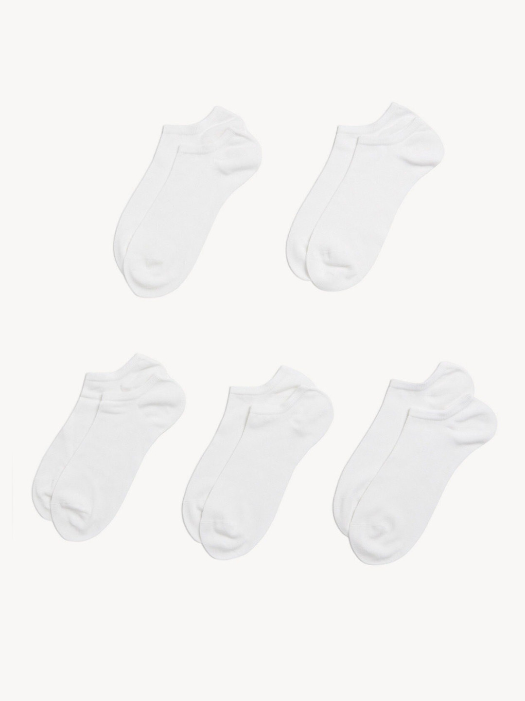 Buy Marks & Spencer Women Pack Of 5 White Solid Calf Length Socks
