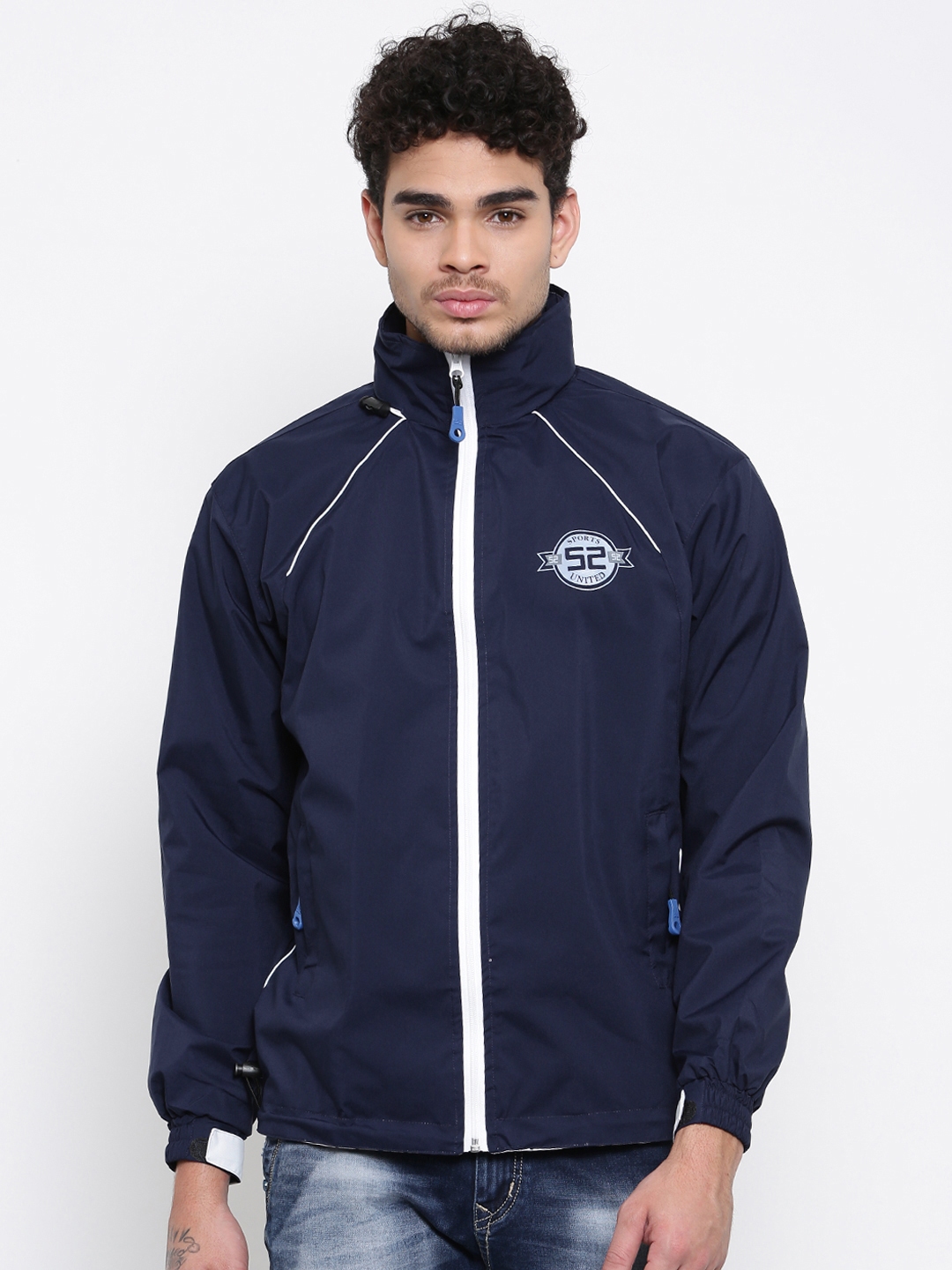 Buy Sports52 Wear Navy Blue Hooded Rain Jacket - Rain ...
