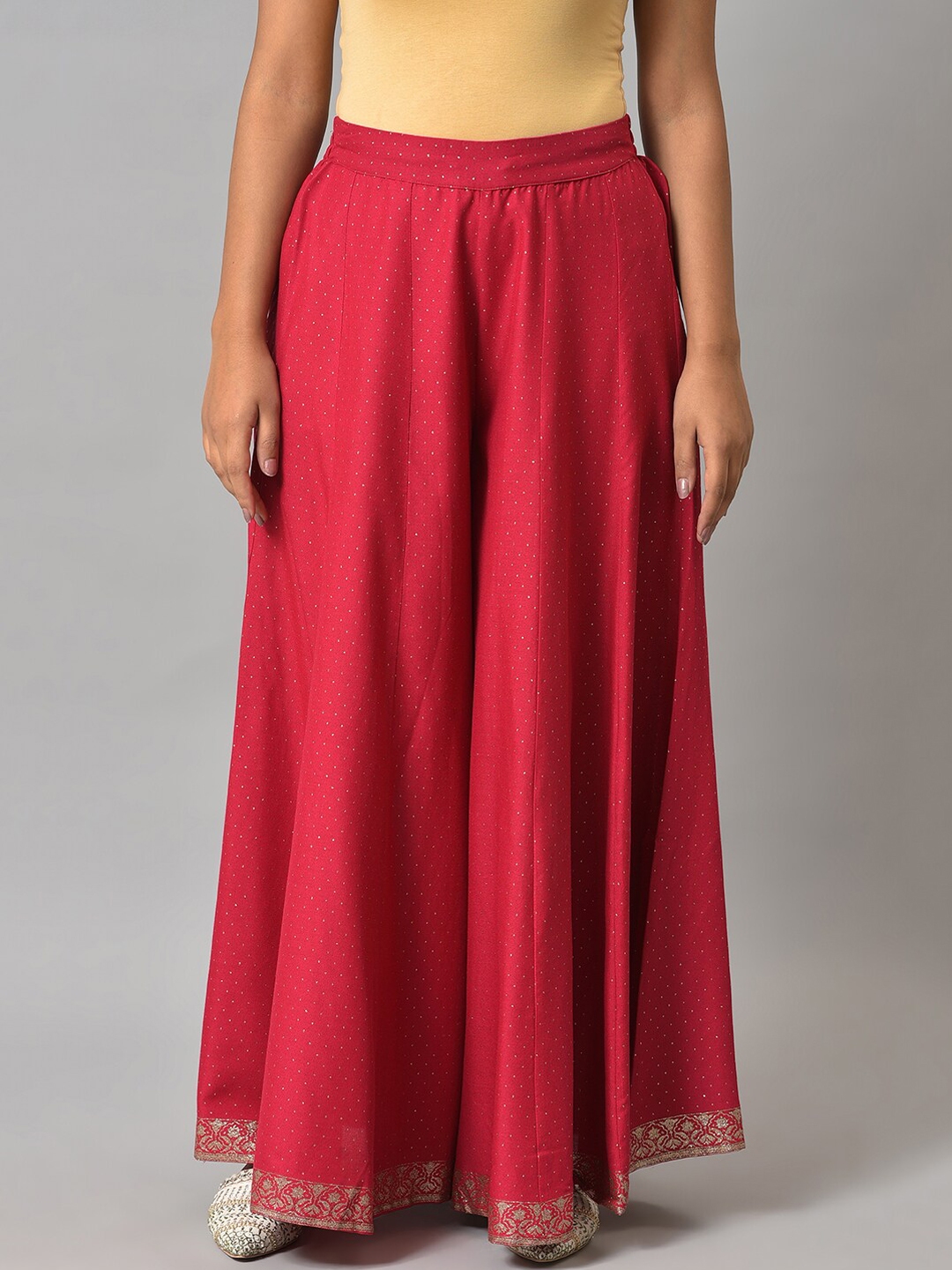 Buy W Women Fuschia Pink Printed Flared Maxi Skirt - Skirts for Women ...