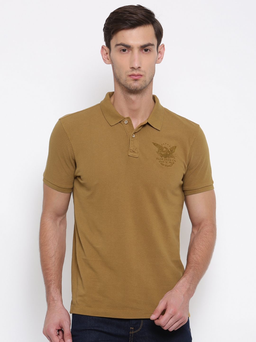 khaki pants blue polo