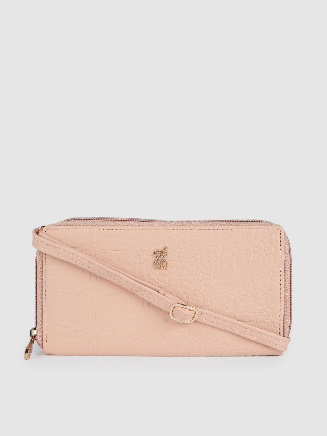 Buy Baggit Women Textured Zip Around Wallet With Sling Strap - Wallets ...