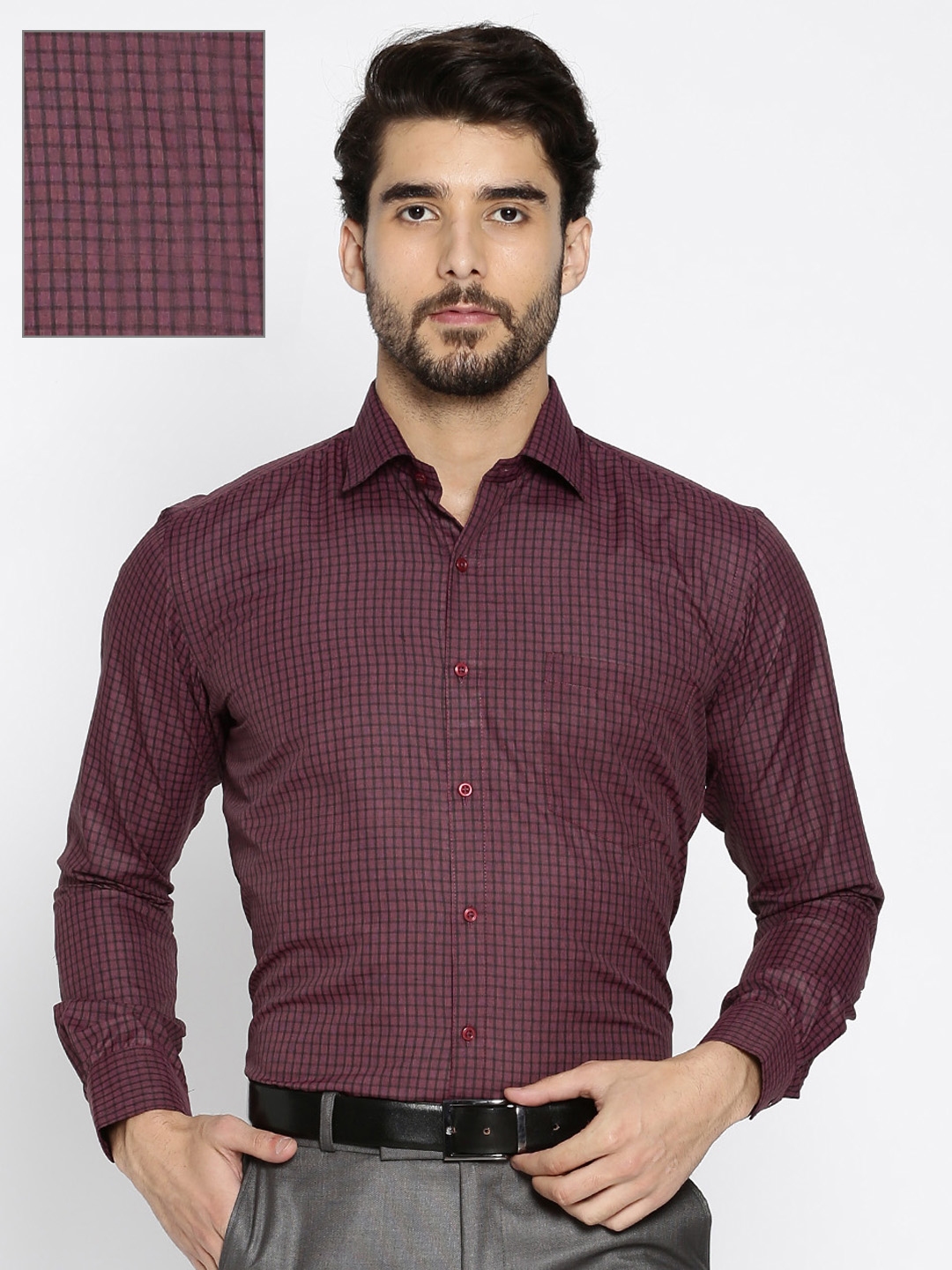 mens burgundy formal shirt