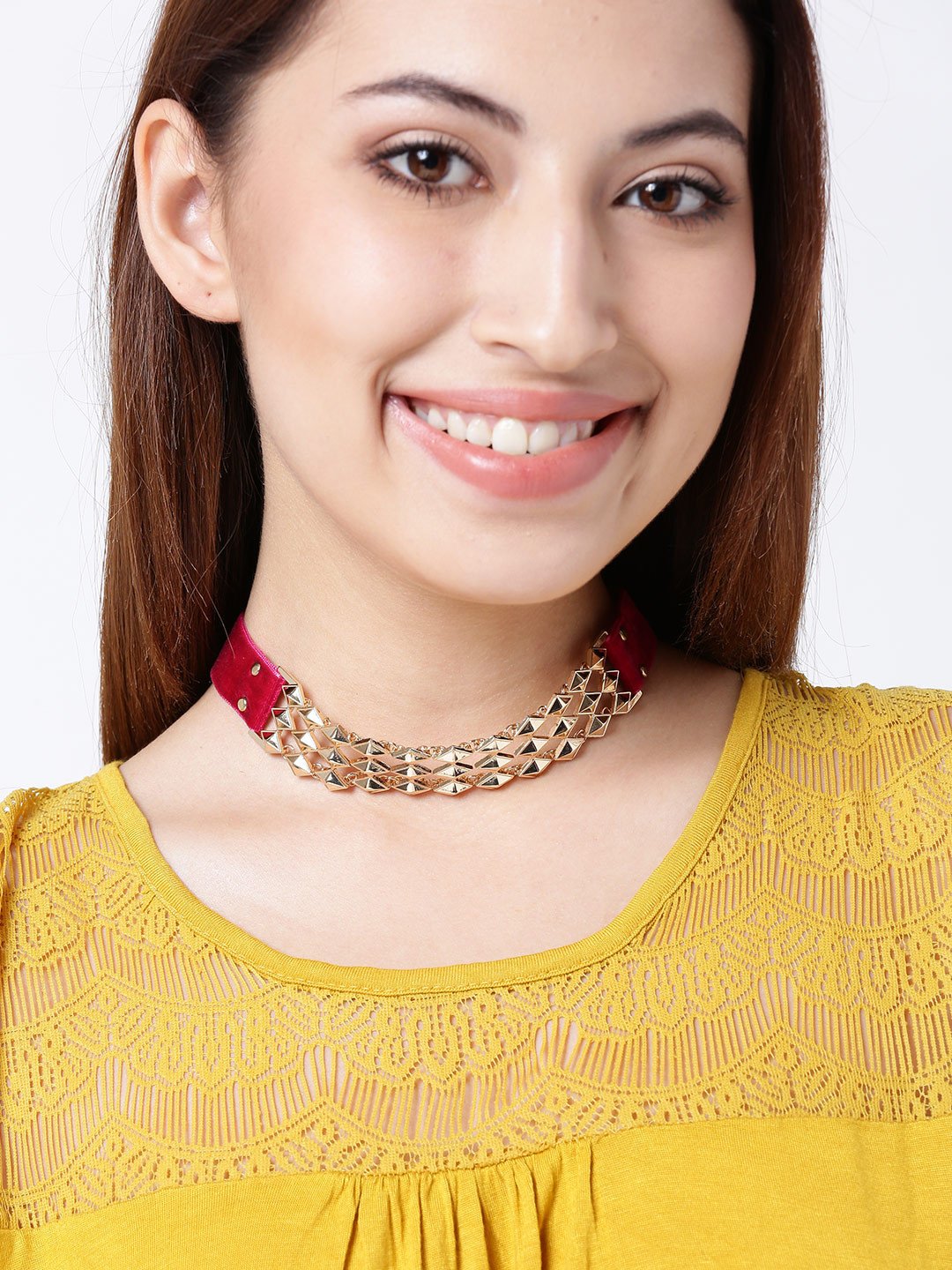 Magenta choker necklace Clearance