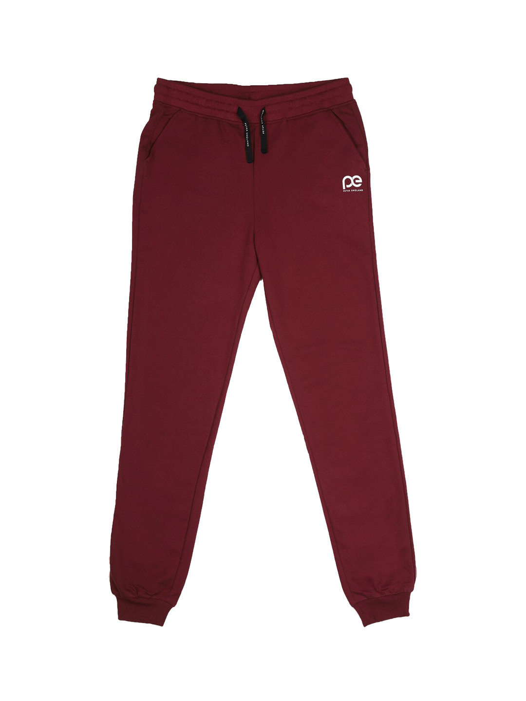Buy Peter England Boys Maroon Solid Joggers Track Pants for Boys